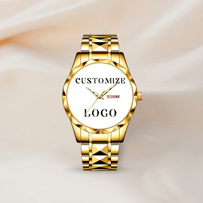[Customizable Quartz Watch] Customizable Quartz Watch Classic Round Dial Comes with a Beautiful Gift Box And Strap Adjuster Send to Staff Send to Family Send to Friends Send to Girlfriend First Choice Customized Gift Customize Your Favorite Picture