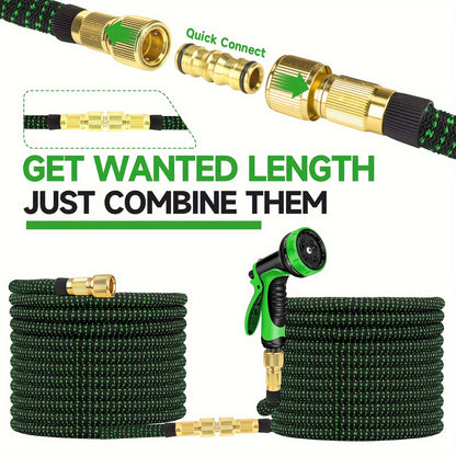 30.48meter 3X Expandable Watering Hose - 3X Flexible, High-Pressure, Kink-Resistant, Durable Cleaning Hose for Garden, Car Wash, And Watering Equipment - Easy to Store And Maneuver 7.62/15.24/22.86/30.48/45.72meter