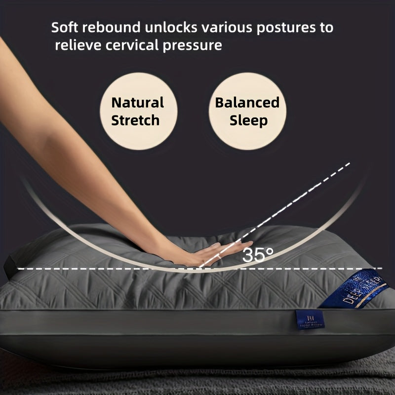 1/2/4pcs Luxury 5-Star Hotel Quality Bed Pillows - Quilted Neck & Spine Support Pillow Suitable for Home & Hotel Use, Machine Washable,, Ideal Sleep Gift ()