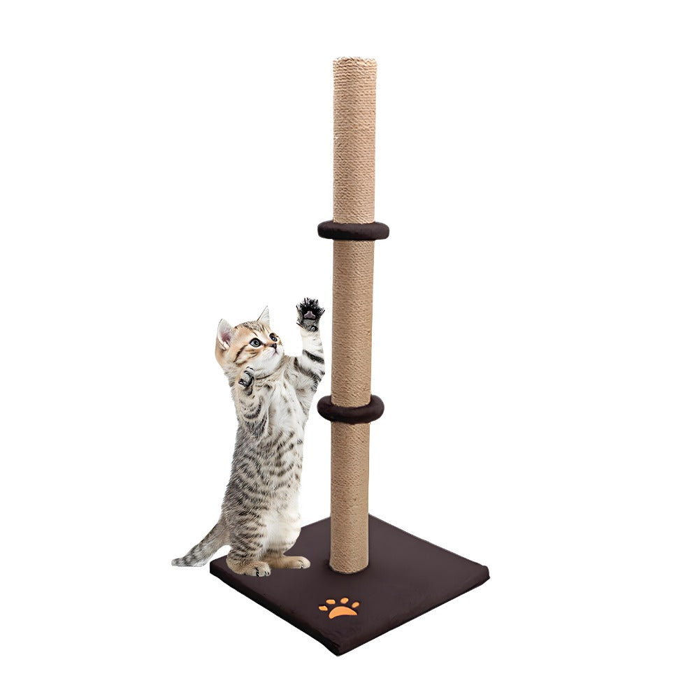 Cat Scratching Post 89 Cm Vertical Cat Tree For Pet Cats Climbing Frame With Soft Plush Carpet-Covered Base And Sisal Pole For Pet Cats
