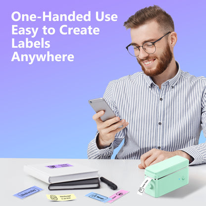 Mini Label Maker with Tape, P31S Portable Thermal Printer, Sticker Making Label Maker with Multiple Templates, Wireless Connectivity&Durable, For Organizing Storage Devices, Office, Home