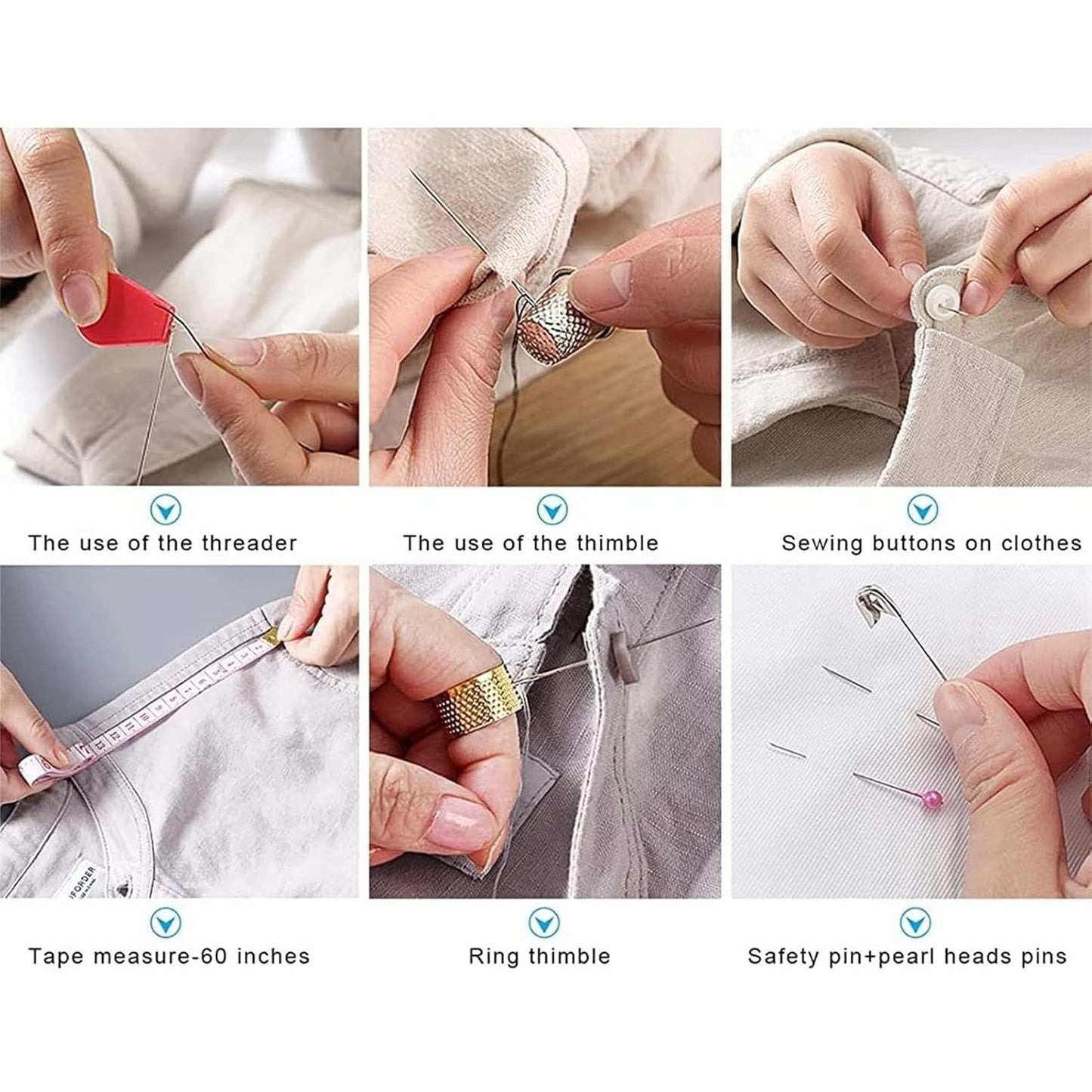 201pcs Professional Sewing Kit Portable Sewing Accessories Bag Complete Sewing Supplies Set Comprehensive Sewing Supplies Set for Home Travel and Emergencies