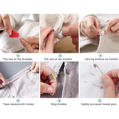 201pcs Professional Sewing Kit Portable Sewing Accessories Bag Complete Sewing Supplies Set Comprehensive Sewing Supplies Set for Home Travel and Emergencies