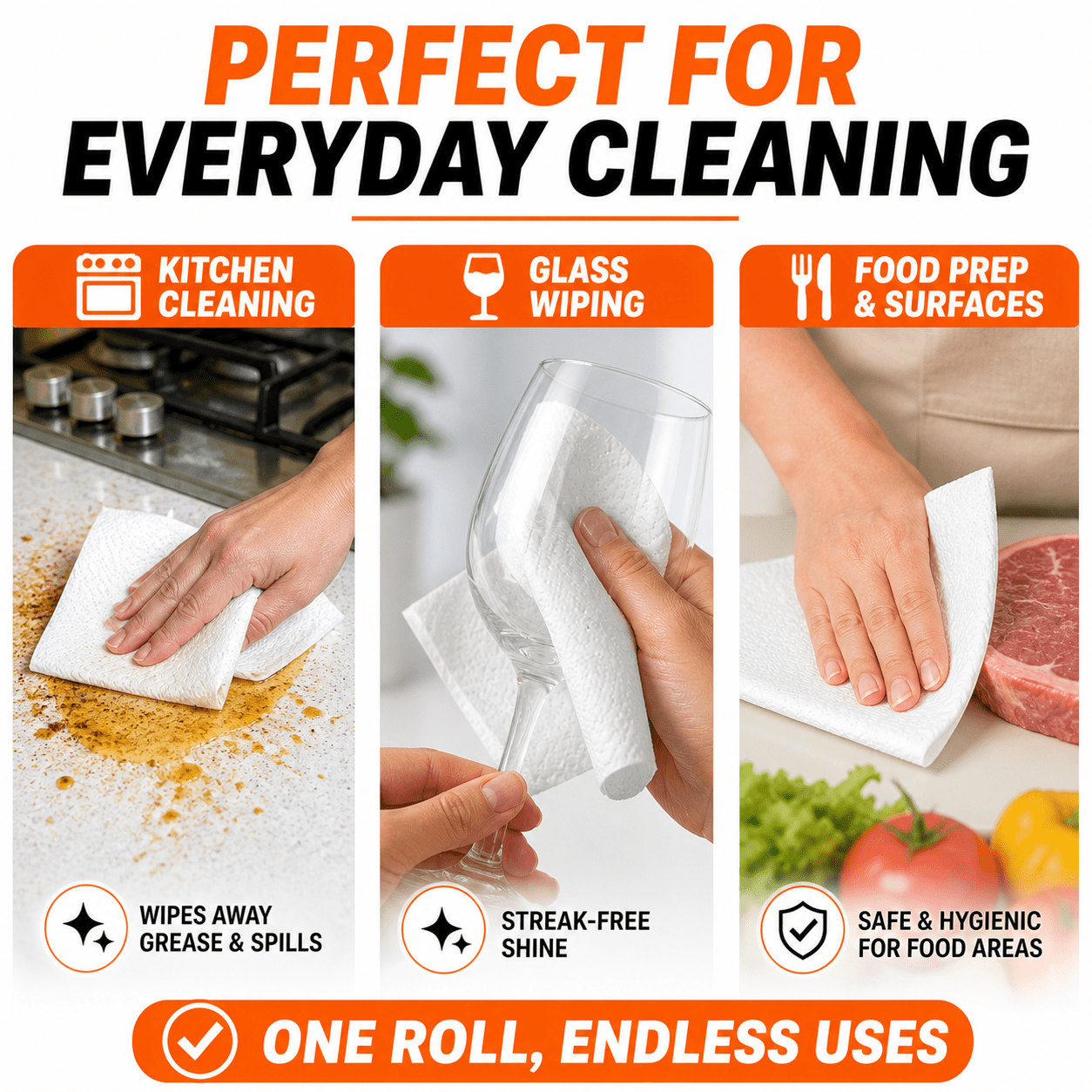 MANODU 2-Ply Kitchen Roll – Eight-Roll Pack