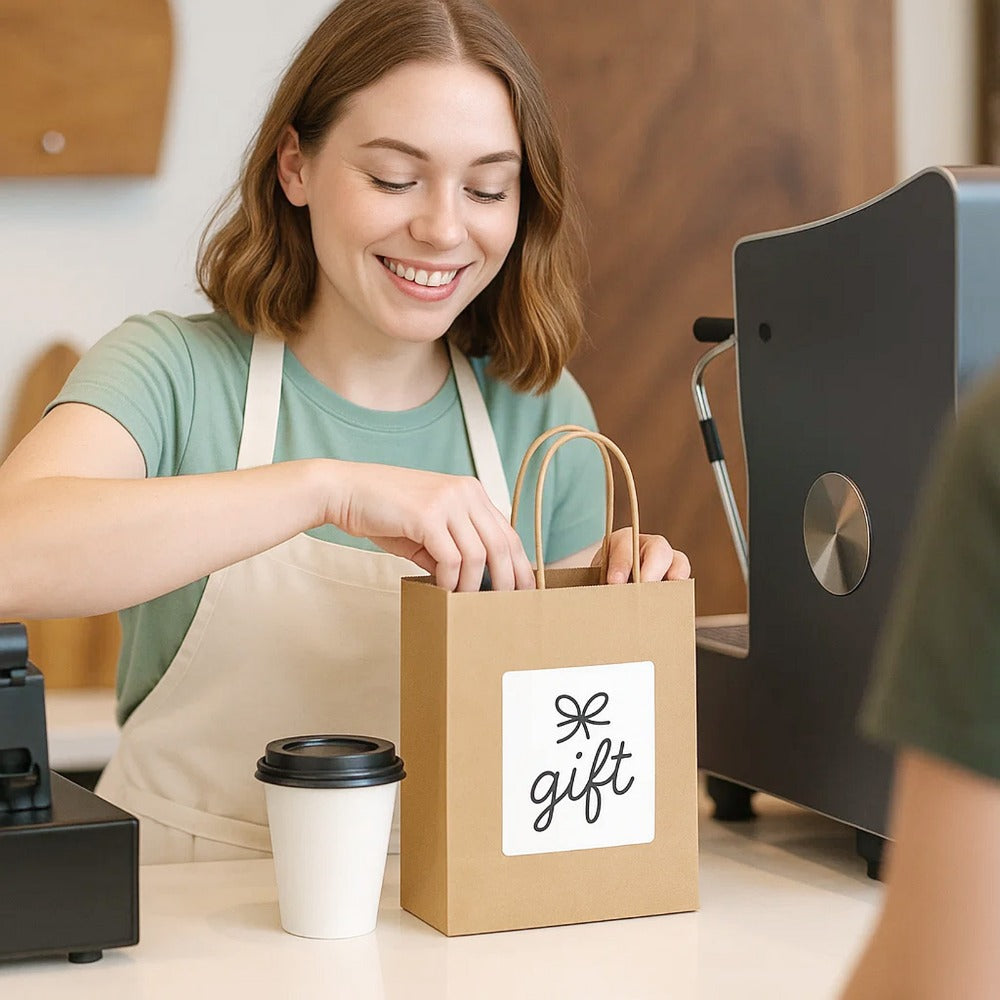 Kraft Paper Bags with Handles 100 Pack – Brown Gift Bags for Parties, Weddings, Retail, Christmas & Everyday Gift Wrapping