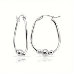 Earring Sterling Silver Beaded Drop Earrings Women with 30mm