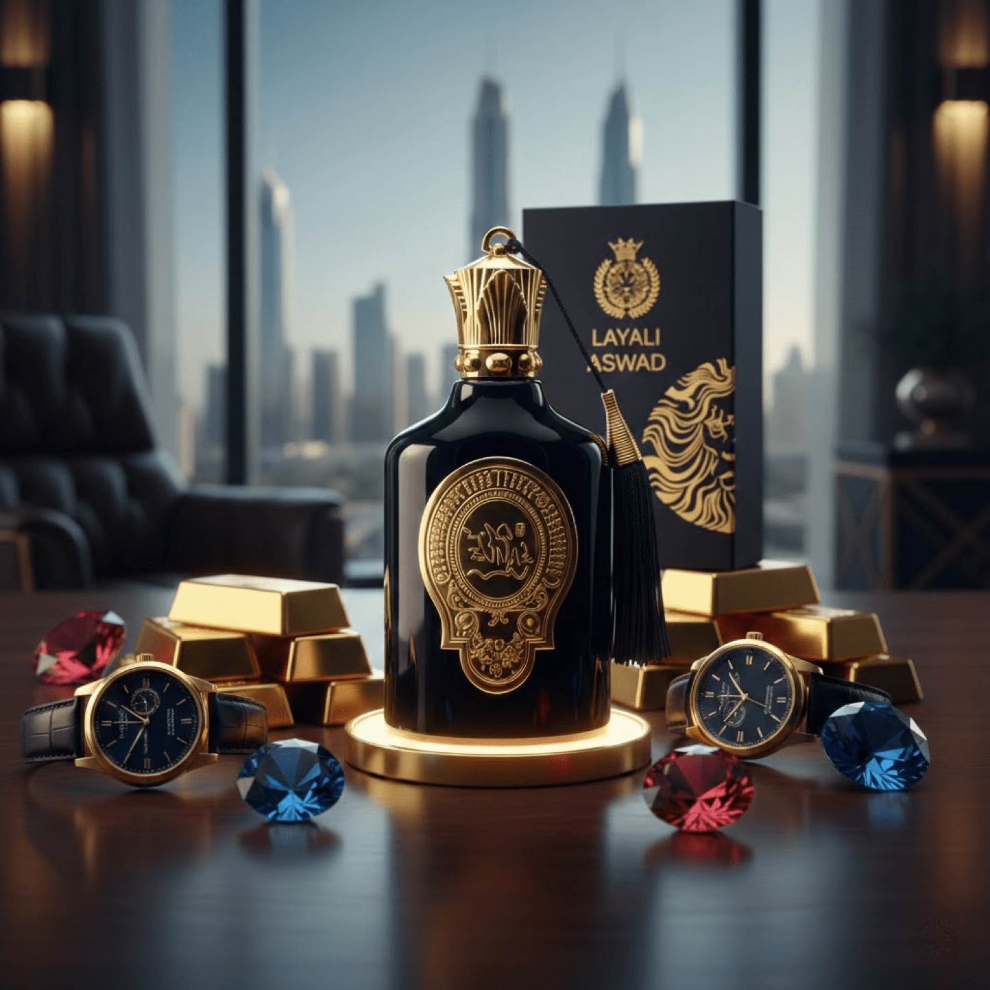 Eau de Parfum Layali Aswad Arabian OUD EDP Men's with 100ml - product gallery image 4