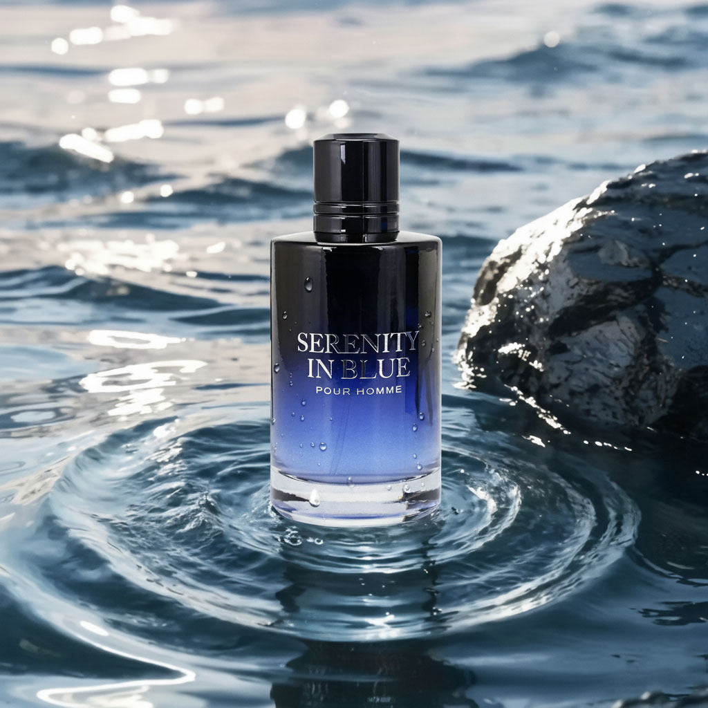 Eau de Toilette Serenity in Blue Pour Homme Mens with 100ml, Glass - product gallery image 2
