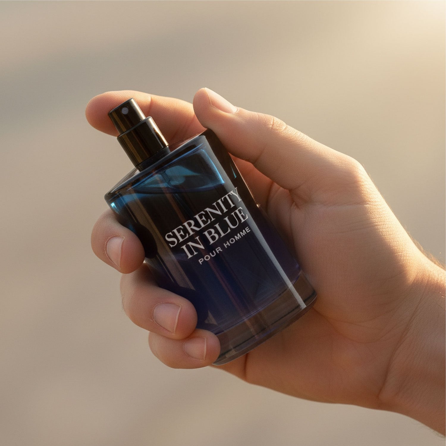 Eau de Toilette Serenity in Blue Pour Homme Mens with 100ml, Glass - product gallery image 4