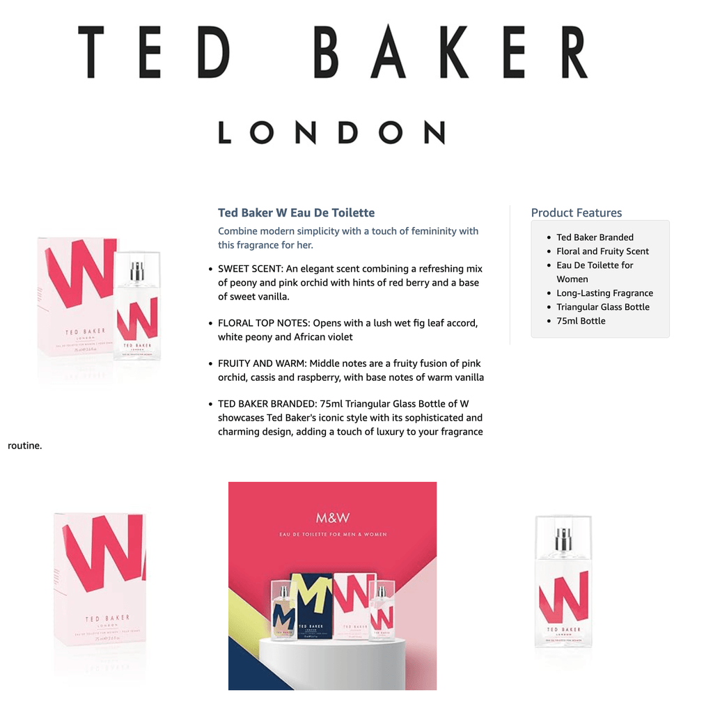 Eau de Toilette Ted Baker Women Floral Fruity Fragrance with 75ml, Glass - product gallery image 9