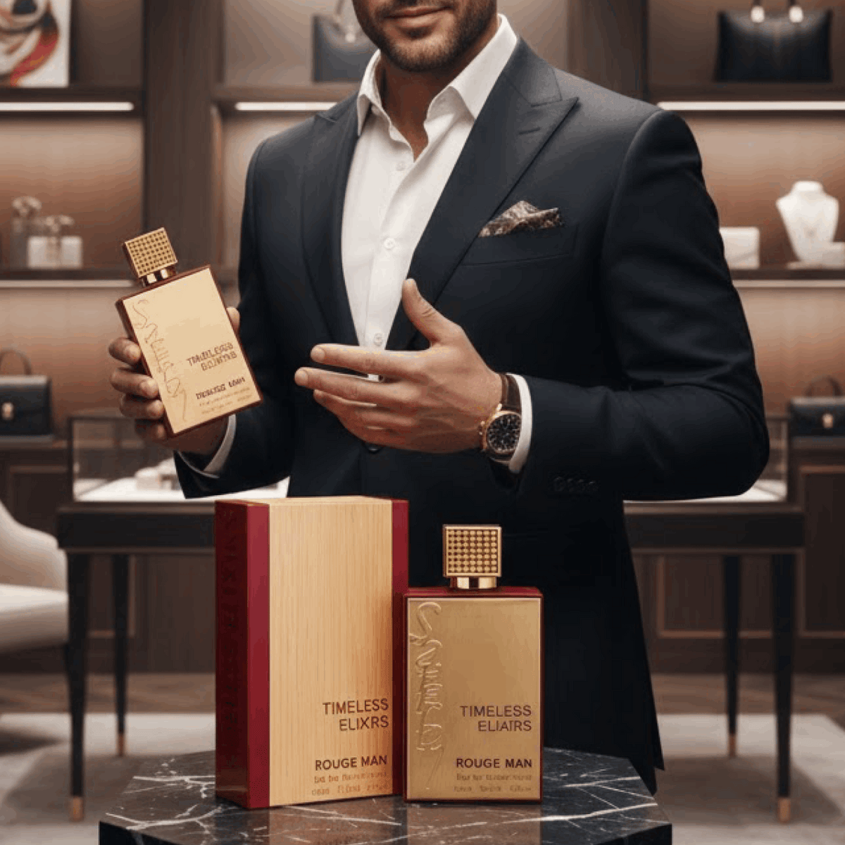 Eau de Toilette Timeless Elixirs Rouge Man EDT by with 100ml, Glass