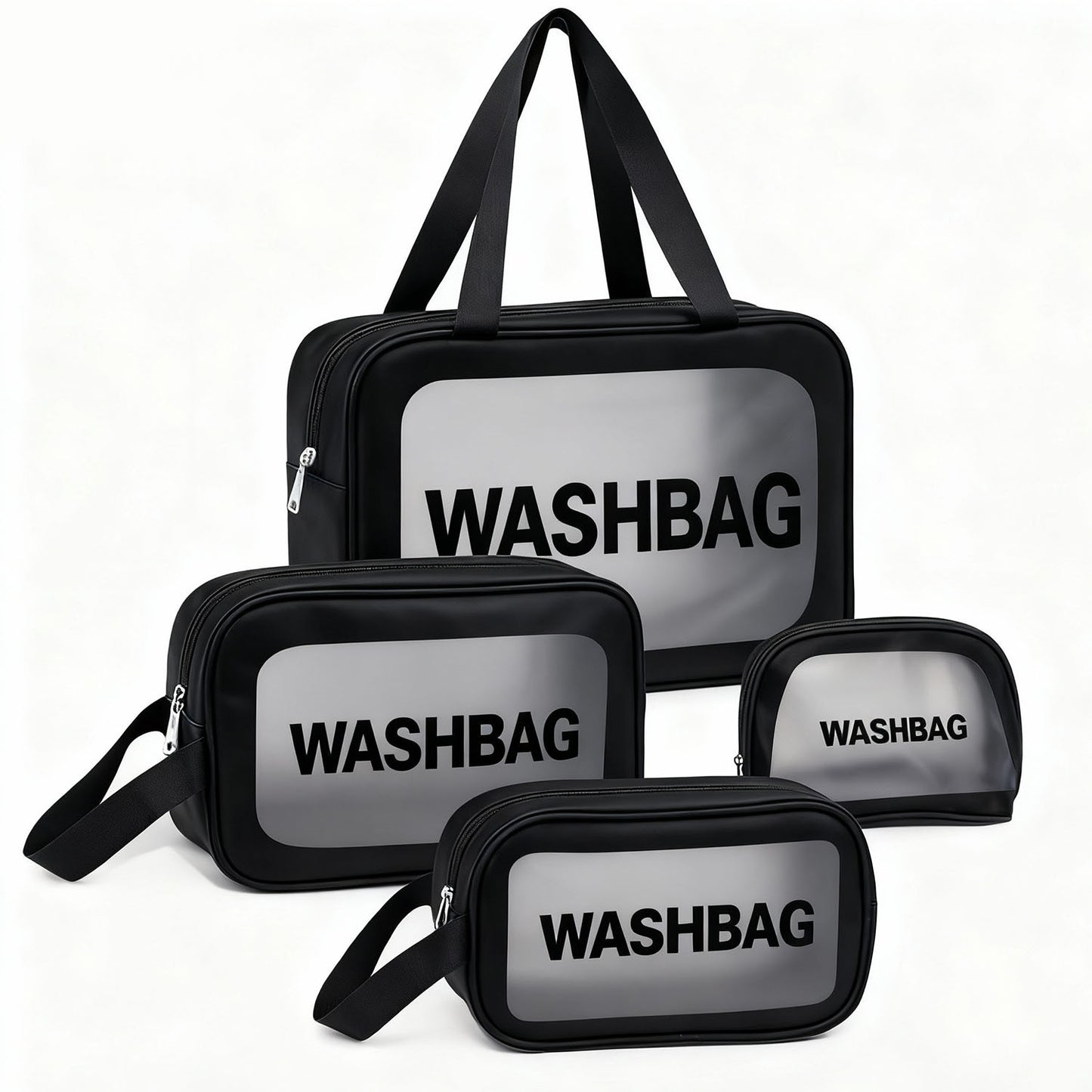 4pcs Clear Travel Toiletries Bag for Women, Travel Toiletry Bags Clear Wash Bag for Toiletries, PVC Waterproof Makeup Bag for Women and Girls