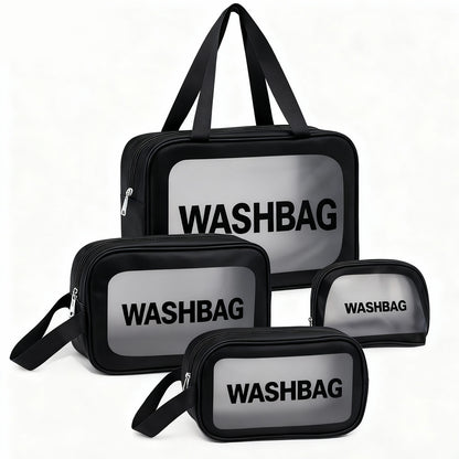4pcs Clear Travel Toiletries Bag for Women, Travel Toiletry Bags Clear Wash Bag for Toiletries, PVC Waterproof Makeup Bag for Women and Girls