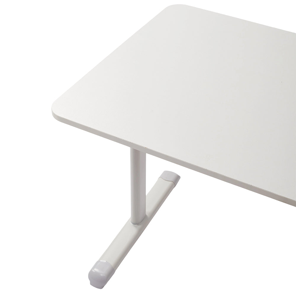 Premium Manual Adjustable Desk 60-90cm - Ergonomic Workstation with Crank Handle & Reinforced Base, Gaming & Home Office Desk, White Compact Study Table (Easy Assembly)