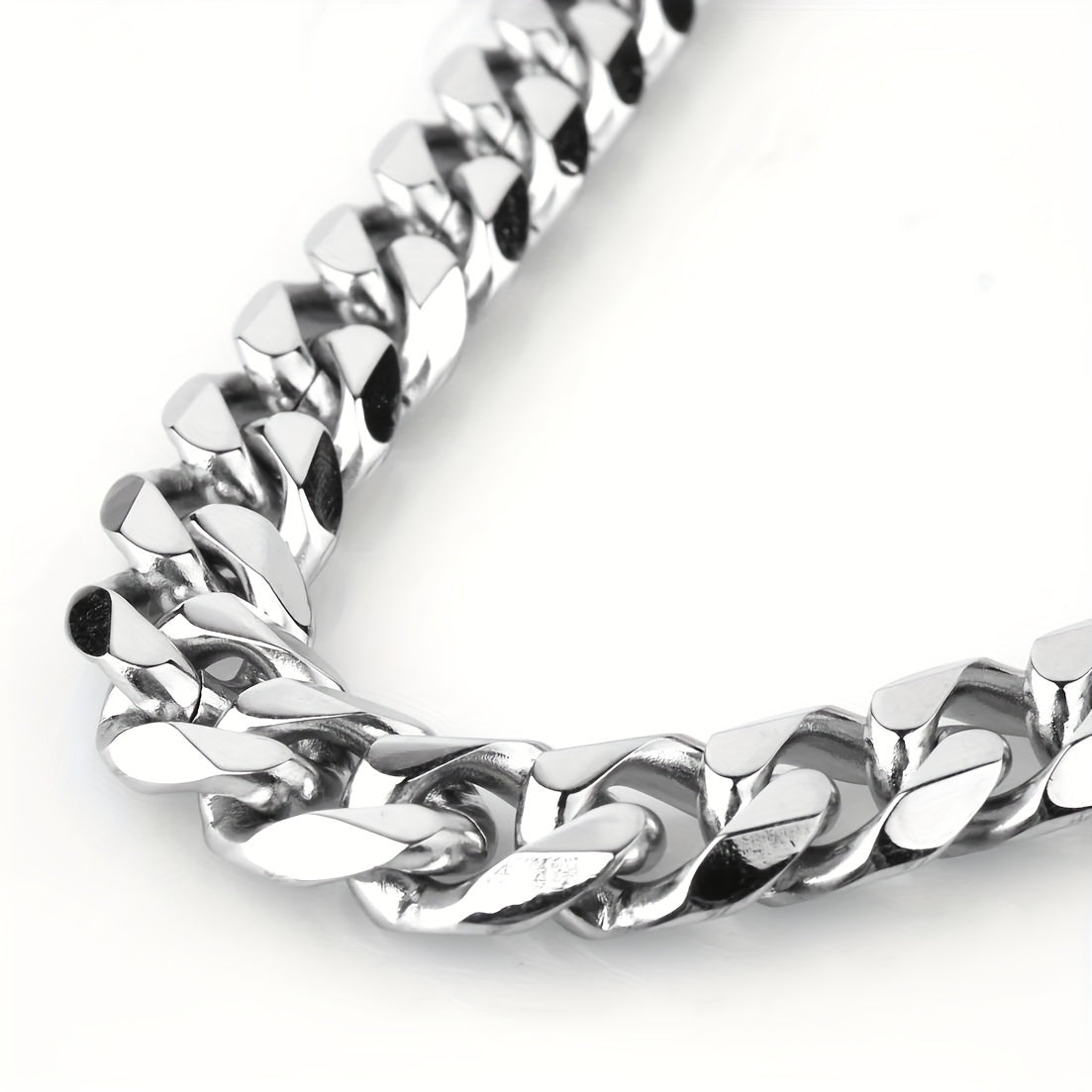 1pc 19Mm Men'S Hip Hop 304L Stainless Steel Bracelet, Punk Cuban Curb Bracelet Chain Jewelry Gifts