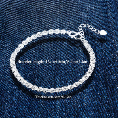 925 Sterling Silver Bracelet Phoenix Tail Simple Minimalist Female Jewelry Silver Color Bracelet