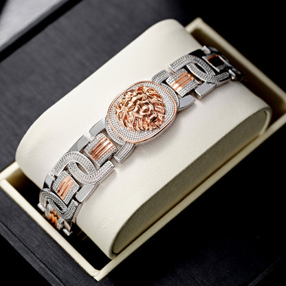 Lion Motif Wide Cuff Bangle - feature detail 3