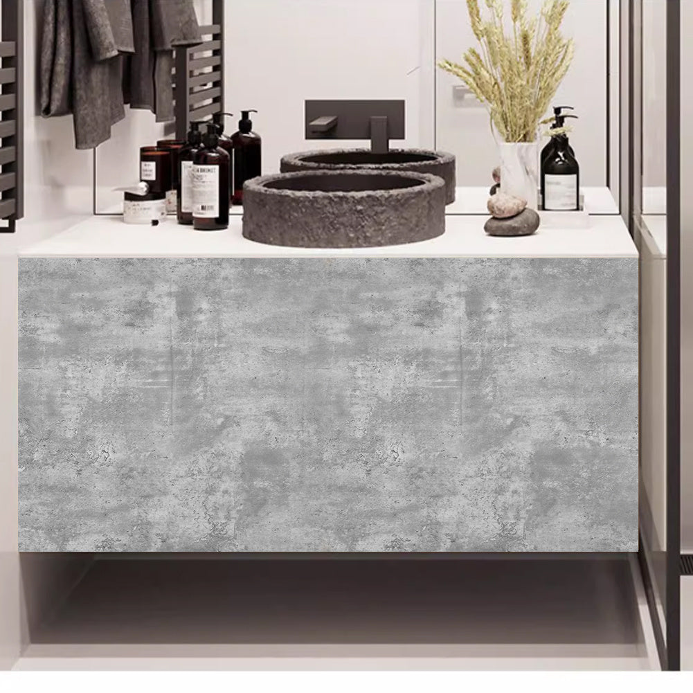 5mx60cm Grey Self Adhesive Wallpaper 60x500cm Concrete Effect Sticky Back Plastic Industrial Cement Vinyl Wrap Peel and Stick Kitchen Worktop Covering Sticky Back Plastic Furniture Sticker