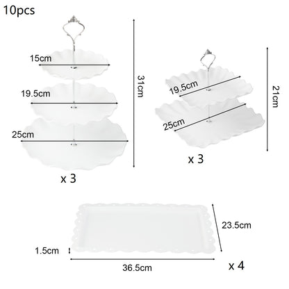 10/5pcs Cupcake Stand with Two-Tier Cake Stands Three-Tier Cake Stands Appetizer Trays for Wedding Baby Shower Tea Party