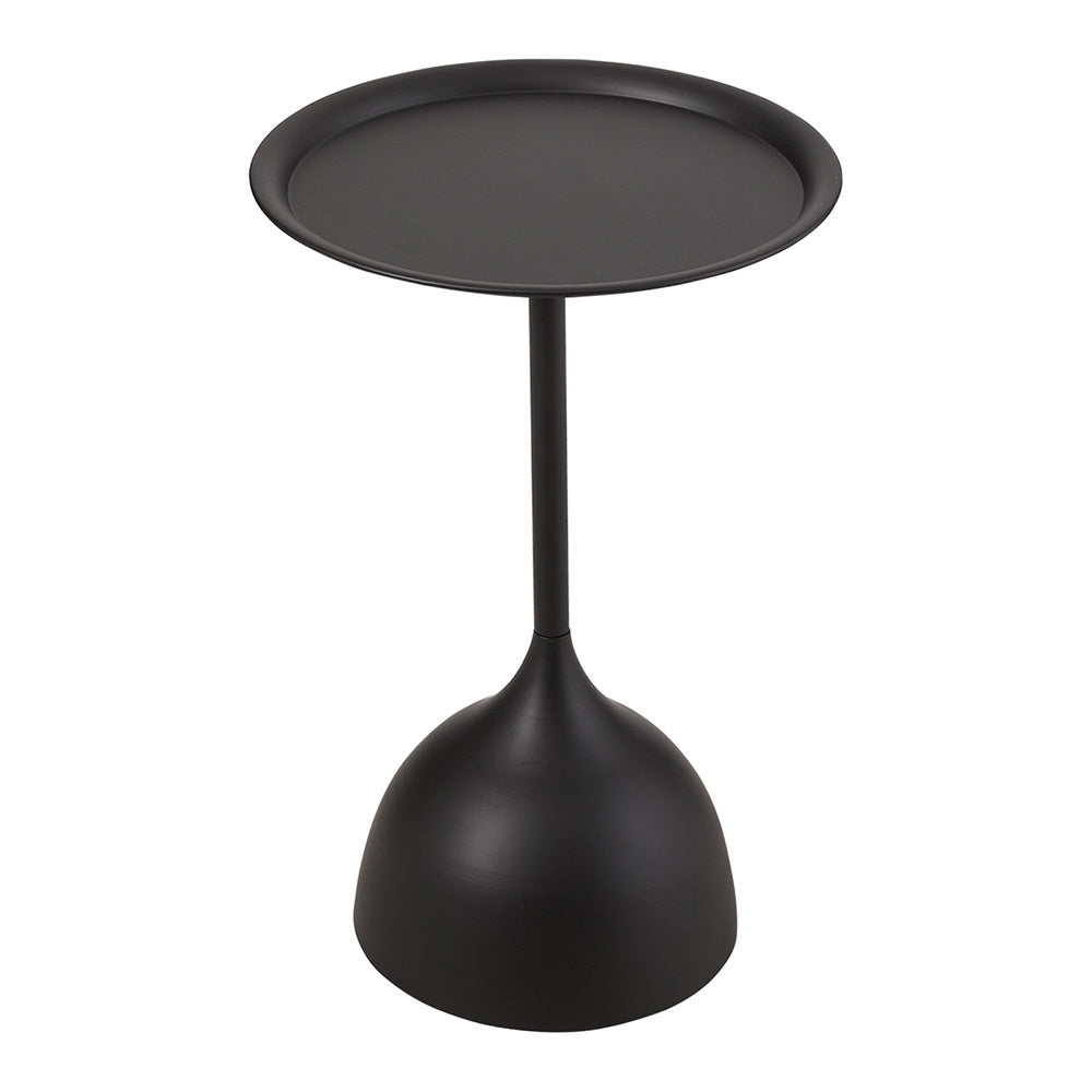Dia.39cm Metal Round Coffee Table Outdoor Garden Table for Garden Terrace Balcony Living Room Black