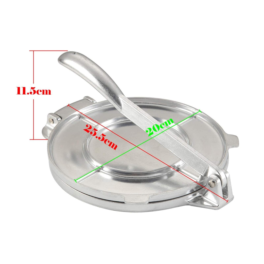 8-Inch Aluminium Tortilla Press - Silver or Black