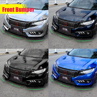 Universal Gloss Black Front Bumper Protector Lip Body Spoiler Chin Splitter Kit