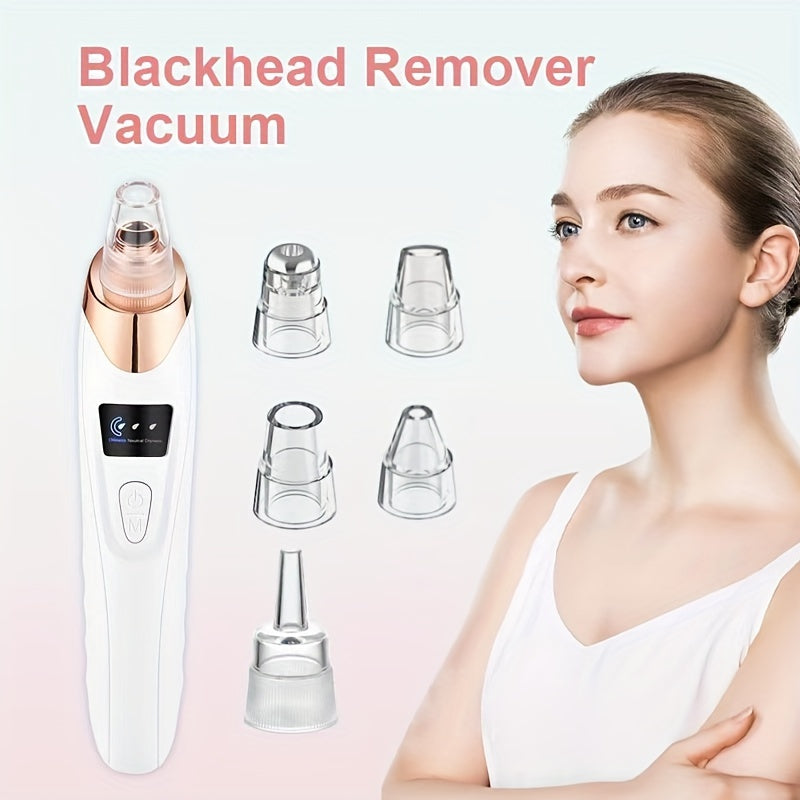 Blackhead Remover Pore Vacuum, Facial Pore Cleanser with 5 Suctions And 5 Probes, USB Rechargeable Blackhead Vacuum Kit for Adult Electric Tool, Holiday Gift