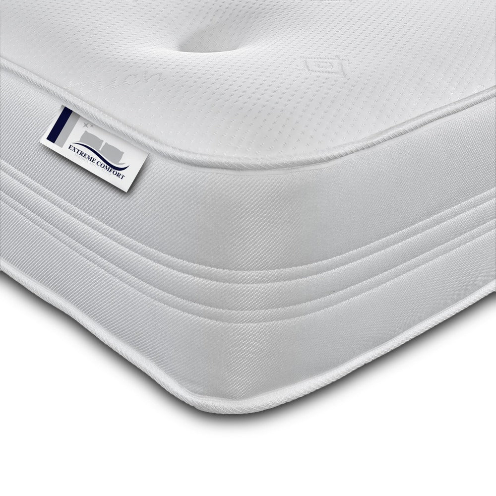 Memory Foam & Open Coil Spring Hybrid Mattress – Tufted, Extra Deep, Handmade in UK | Single, Double, King & European Sizes Available