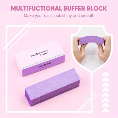 Professional Nail Art Kit 15pcs with 100/180 Grit Files, Buffer Sponge, Brush, Scissors, Cuticle Nippers & Pushers - Gel Polish Tools for Manicure, Pedicure, Home Salon Use, Nail Tech Supplies | Professional Nail Kit | Durable Construction