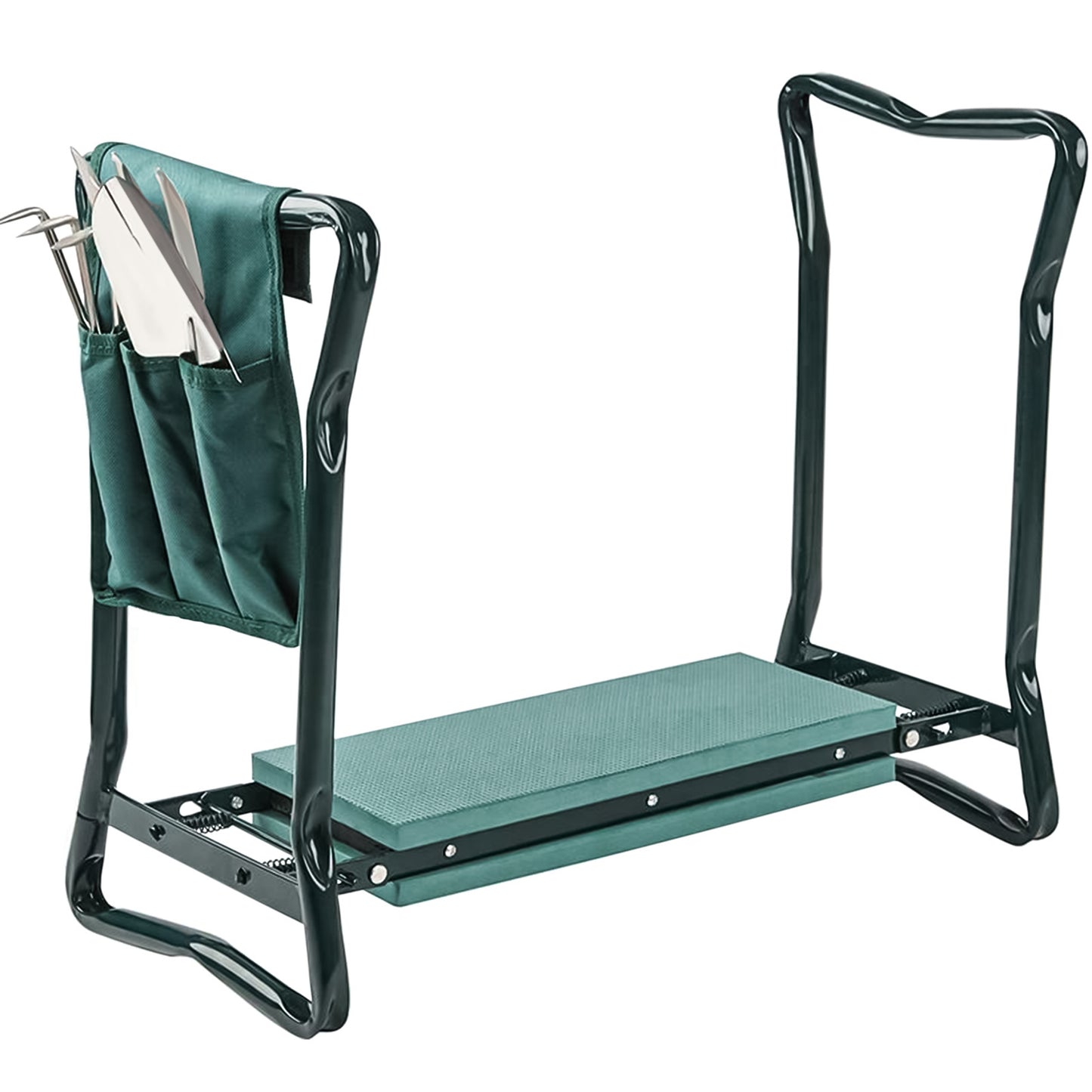 Crystals Garden Kneeler Seat with Handles and Tool Bag - Multi-Use 2 in 1 Foldable EVA Foam Padded Portable Lightweight Gardening Kneeler Stool for Garden