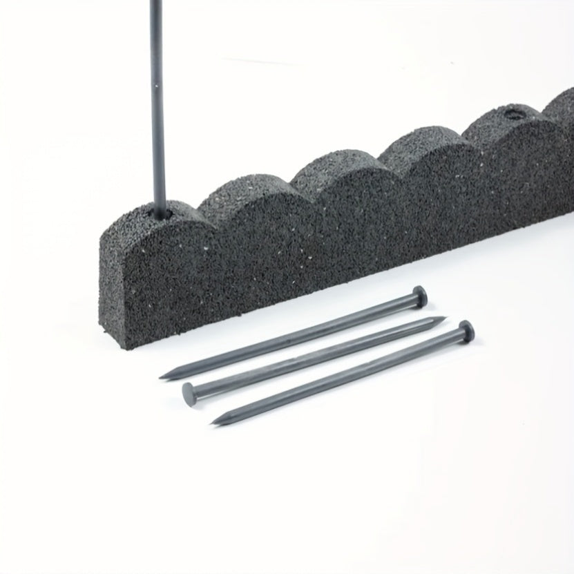 Flexible Curved Scalloped Garden Border Made of Rubber, Measuring 120Cm (4Ft), Sold As a Single Piece