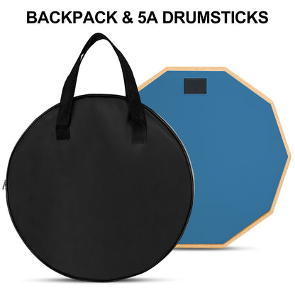 Drum Pad, 6-Inch Double Sided Drum Practice Pad with Stand Silent Snare Drum Training Kit