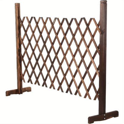Garden Fence Gate Expanding Trellis Retractable Gate Expanding Fence Freestanding Wooden Trellis Fence Garden Screen Plant Pet Dog Safety Fence 88cm Height 26-146cm