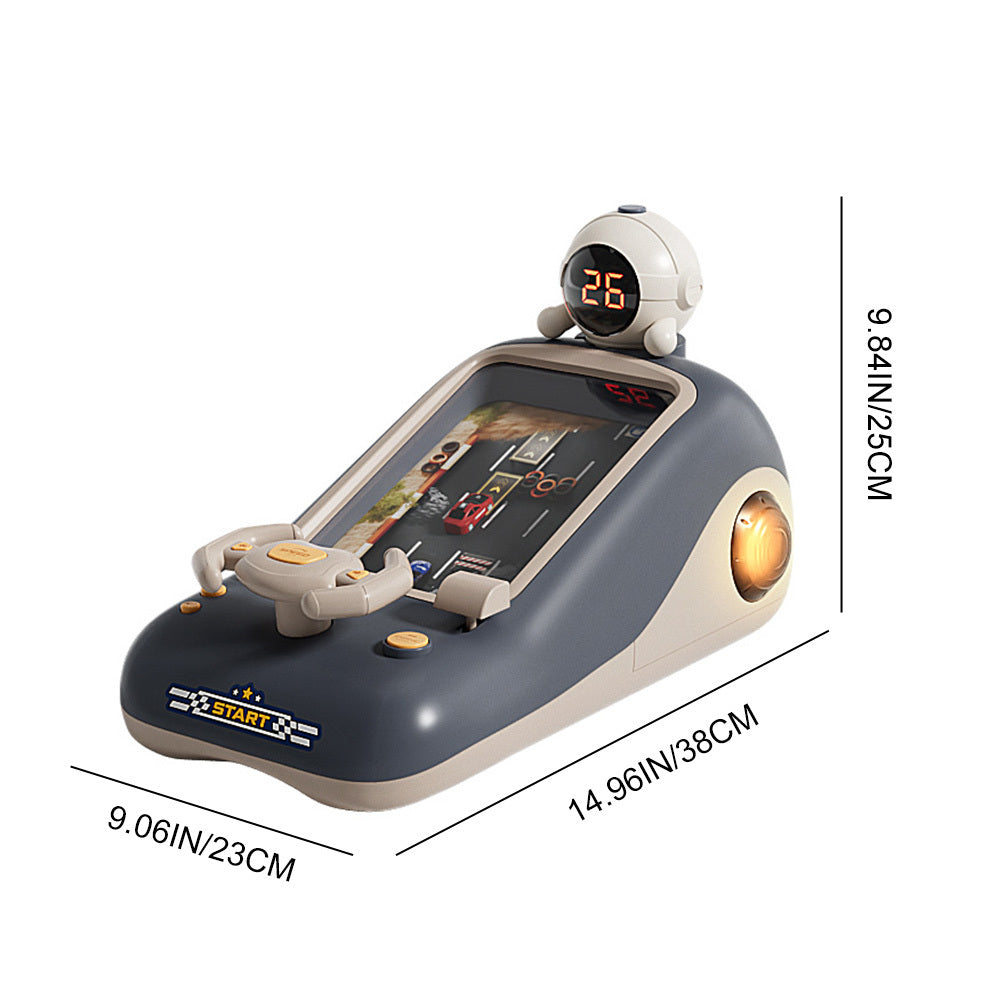 Racing Obstacle Game Console, 200 Levels Upgraded, Car Adventure Toy with Multi-Function Wheel, Interactive Simulation Driving Simulated Driving(Battery not included)