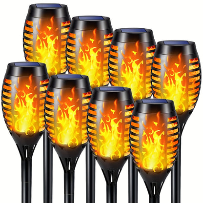 Outdoor Solar Lights, 4/8/12pcs Flickering Flame 12LED Flashing Dancing Lamp For Garden Decor Lighting, Mini Landscape Flame Lights For Yard Pathway Patio Pool Lawns Halloween Christmas Decoration