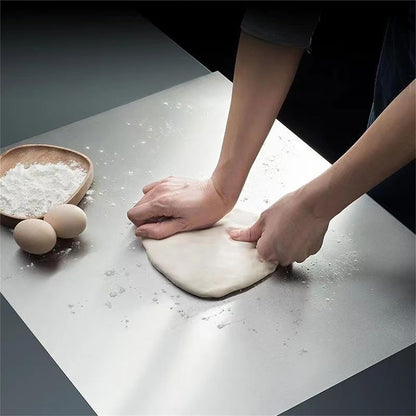 1PC 50*40cm/70*58cm Stainless Steel Chopping Board, Double-Sided Food Grade Stainless Steel, Smooth & Durable for Kitchen & Catering