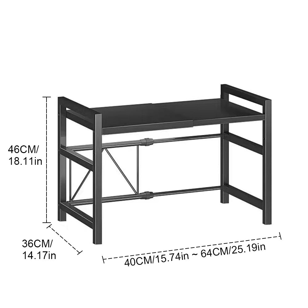2 Tier Expandable Microwave Oven Rack Stand Storage Holder Kitchen Corner Microwave Shelf