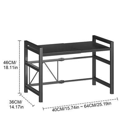 2 Tier Expandable Microwave Oven Rack Stand Storage Holder Kitchen Corner Microwave Shelf