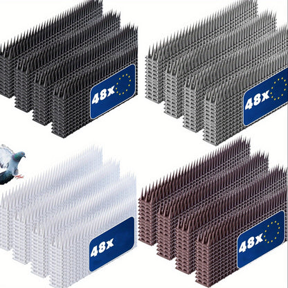 Total 10M 20M Anti Bird Spikes, 24/48pcs 43Cm Wall Fences Spikes for Bird Cat Small Animal Anti Climb Pigeons Deterrent Spikes, Outside Anti Bird Spikes Outdoor to Keep Birds Away