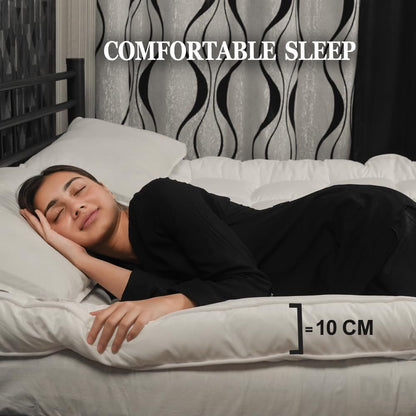 4As Mattress Topper 4 Inch/10cm 1100 GSM Heavy Fill Super Soft and Fluffy Hand Filled Single Double King Super King Box Stitched