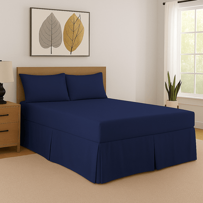 Base Valance Sheets Easy Care Plain Box Pleated Platform Bed Sheets in All Size