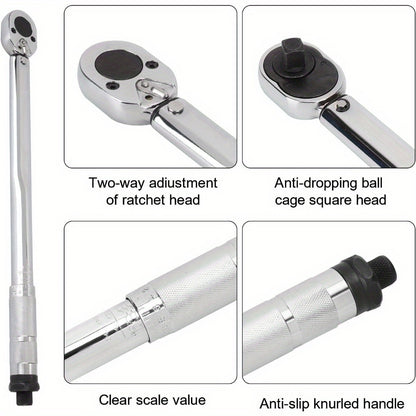 1/2-Inch Drive Torque Wrench Set, 28-210 Nm Dual-Direction Adjustable, Precision Tool for Automotive and Mechanical Use