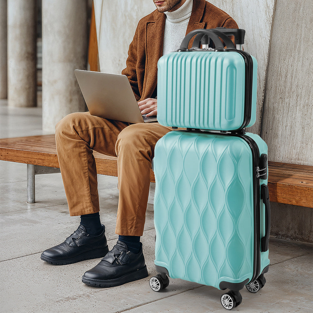 Luggage Sets of 2 Piece, Suitcase Set, Cabin Suitcase with Wheels, Hand Luggage Suitcase and Toiletry Bag with Beauty Case, 20''+14'' Inch