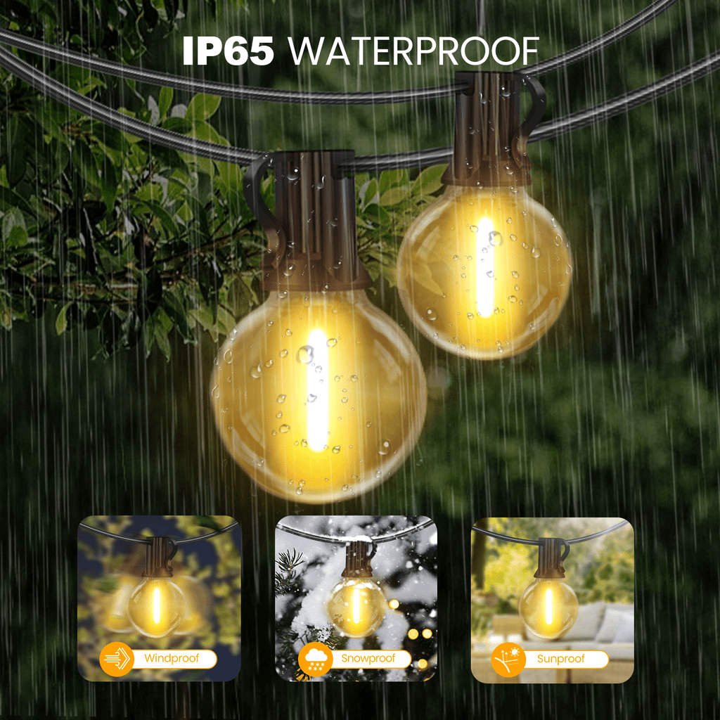 Solar G40 Garden String Lights with Remote Control