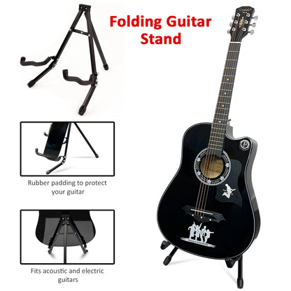 Portable And Durable Foldable Guitar Stand - Securely Holds Your Instrument And Saves Space Universal Fit with Foam Protection for All Guitar Types
