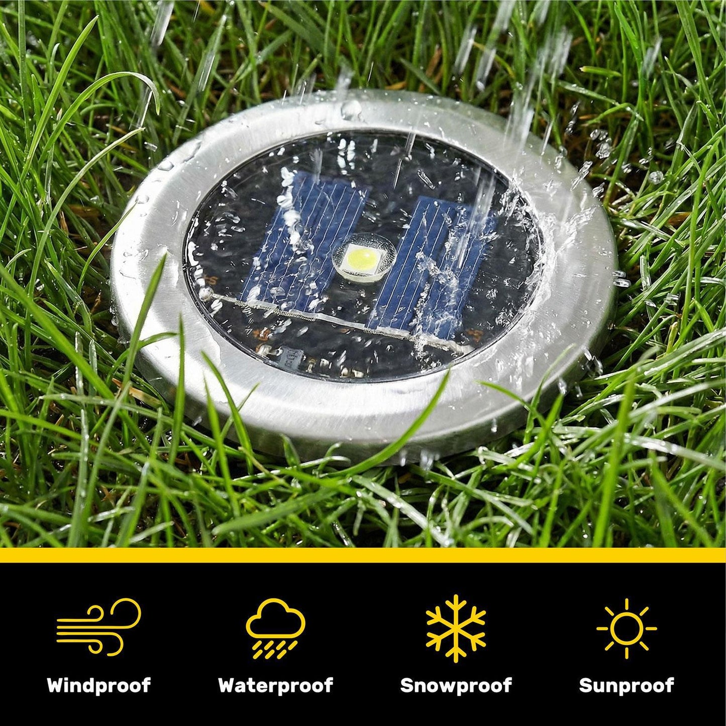 Taylor & Brown 8 Pack Solar Decking Lights Outdoor Garden Stainless Steel Solar Powered Ground Disk Lights Lamp Bright White Deck Landscape Pathway Lighting, Solar Outdoor Lights