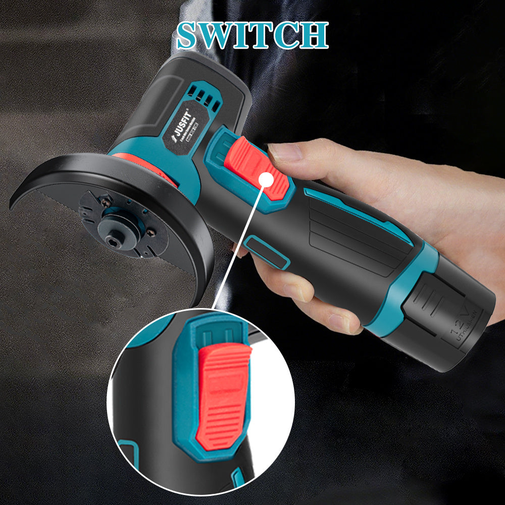 Powerful Cordless Angle Grinder - 2 Batteries, Battery Rechargeable, home DIY wood and metal grinding and polishing, Electric Multifunctional Polishing Grinding Machine, Mini Cordless Tool, Rust Removal, Ideal for Birthday Gift Automobile (Warning for Mul