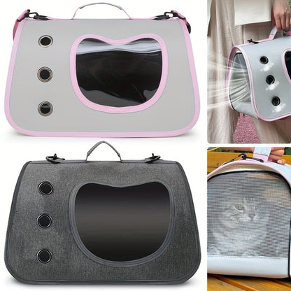 Large Pet Carrier Bag – Foldable Dog & Cat Travel Crate with Mesh Ventilation, Front Door Window & Padded Shoulder Strap for Airplane, Car & Vet Visits