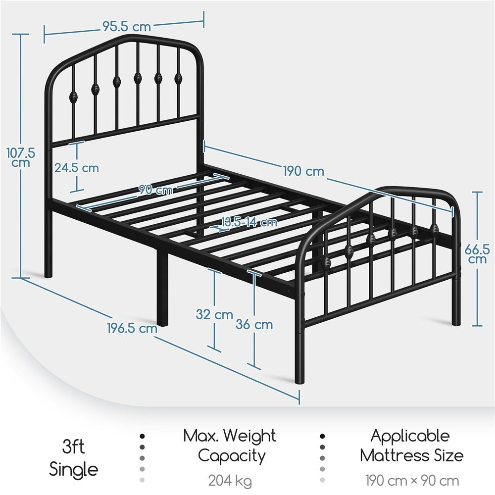 arched metal platform bed frame - alternate angle 2