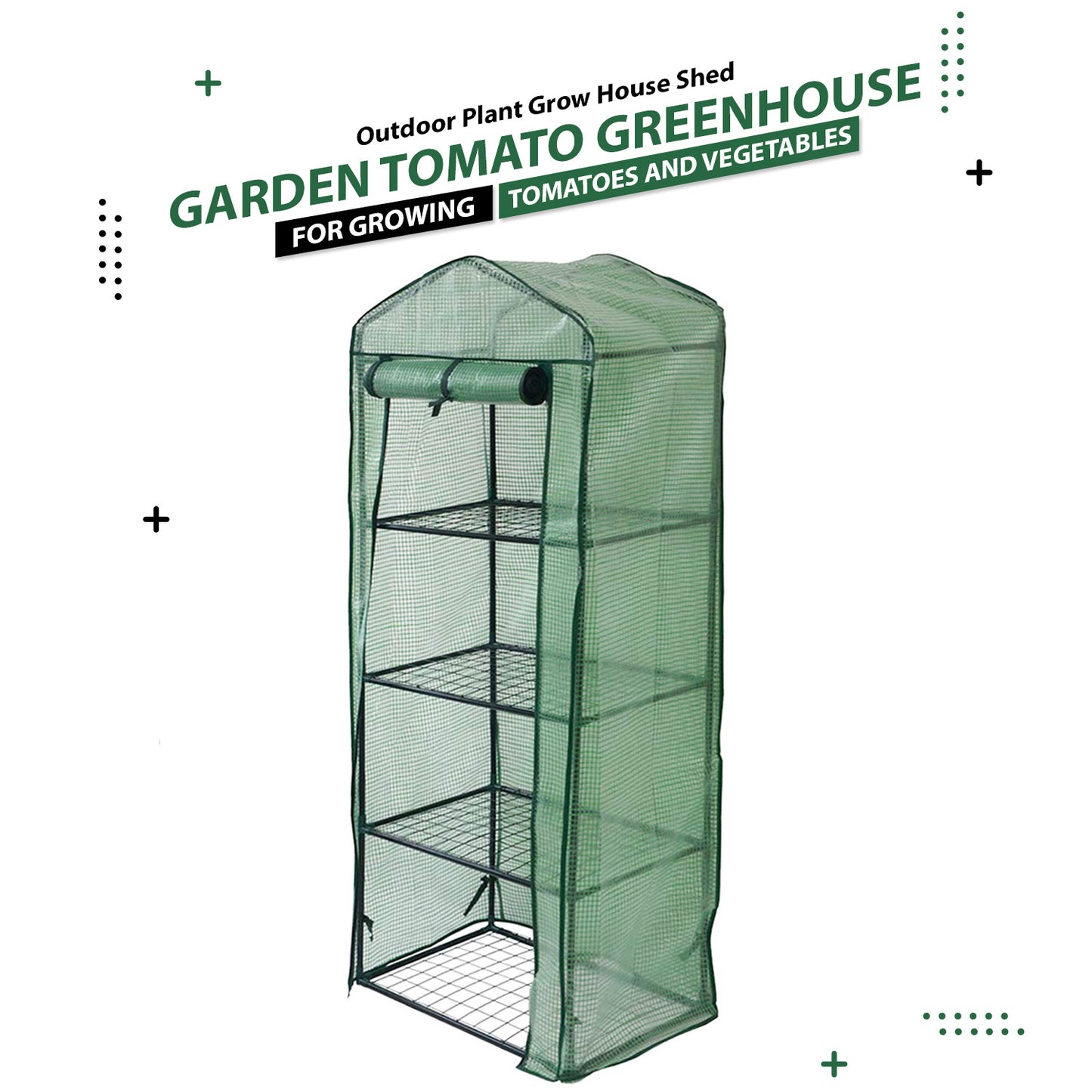 4 Tier Greenhouse, Small Plant Greenhouses,With Transparent Plastic PVC Cover, Indoor outdoor tent garden greenhouse